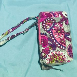 Vera Bradley Cell Phone/ Wallet Wristlet (PINK)